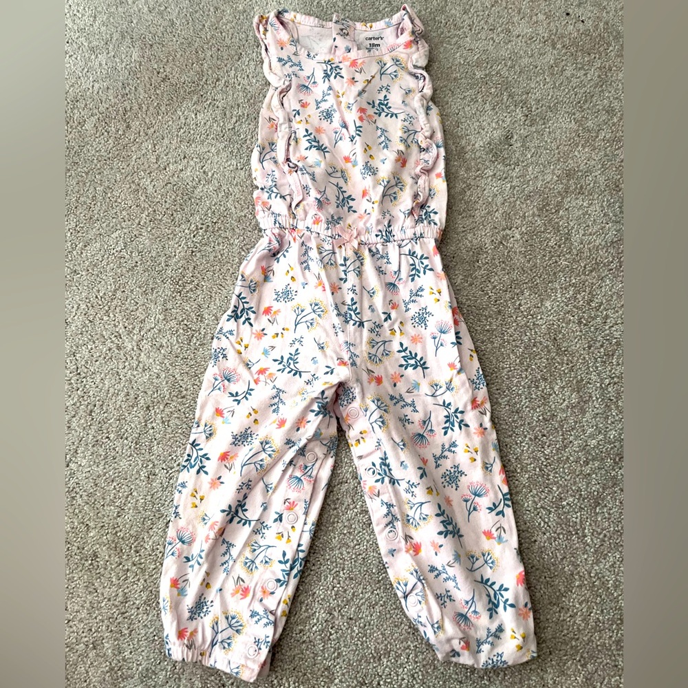 ⭐️ 5/$25 ⭐️ Carter's 18M Pink Floral Jumpsuit
